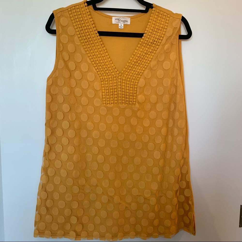 NWOT Women Plus Size Eve & Maddie Mustard Yellow Tank Top 1X
